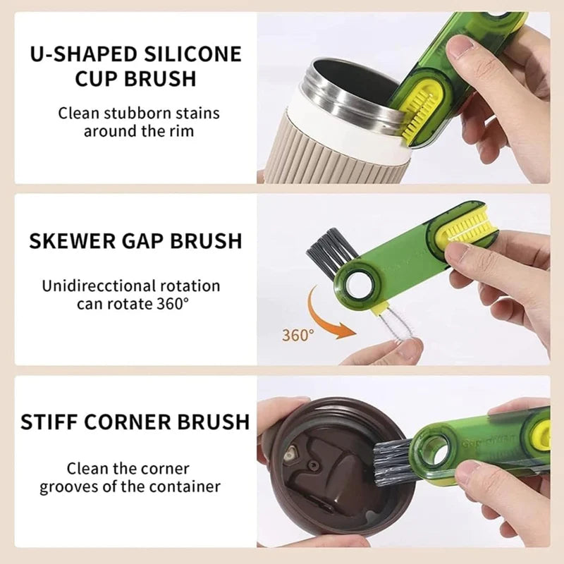 3-in-1 Multifunctional Bottle & Cup Cleaning Brush – (1 Pc)