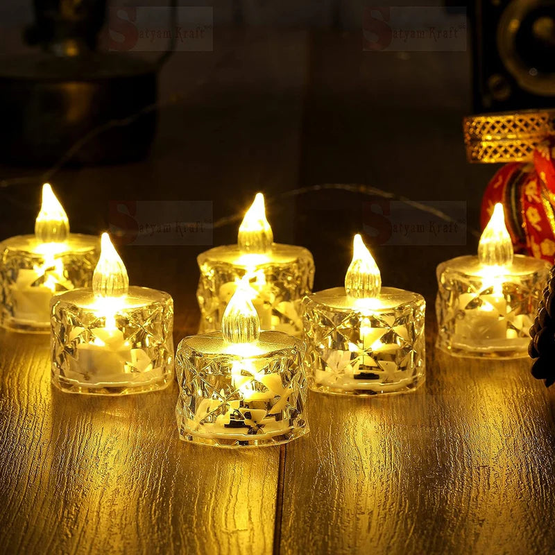 12 Pcs Flameless and Smokeless Decorative Acrylic Candles