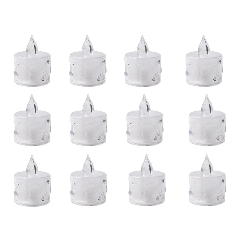 12 Pcs Flameless and Smokeless Decorative Acrylic Candles