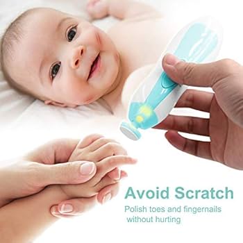 Baby Nail Trimmer Filer For New Born Electric With 6 Grinding Heads Safe For Kids Manicure Kit Nail Clippers Painless Safe Effective (Multicolor), Count 1