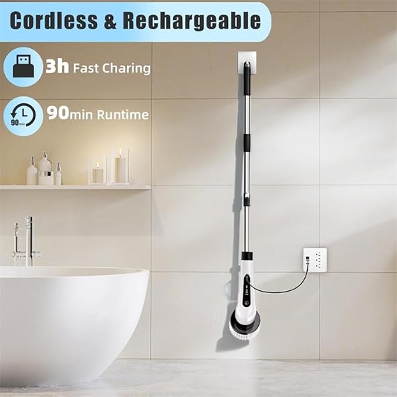 9 in 1 Cordless Electric Spin Scrubber | 9 in 1 Multifunctional Cleaning Brush Scrubber | Electric Cleaning Brush