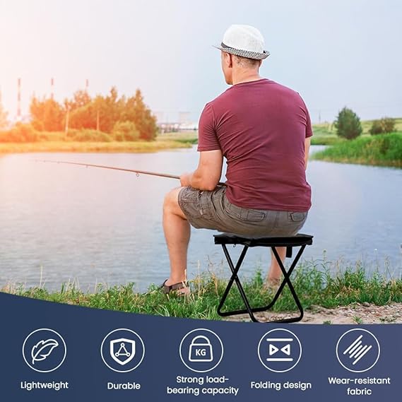 Foldable Camping Stool | Portable Folding Stool |  Collapsible Camp Outdoor Footstool  | Foldable Chairs Outdoor | Camping Chair