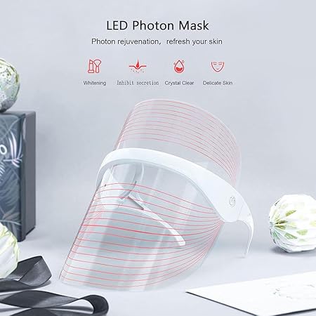 Led Beauty Mask | Unisex 3 in 1 LED Beauty Face Mask | Anti Acne & Anti Aging Face Mask | Skin Rejuvenation Mask | LED Light Facial Mask | 3 Colors Light Facial Photon Beauty Device for Facial