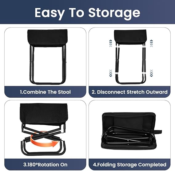 Foldable Camping Stool | Portable Folding Stool |  Collapsible Camp Outdoor Footstool  | Foldable Chairs Outdoor | Camping Chair