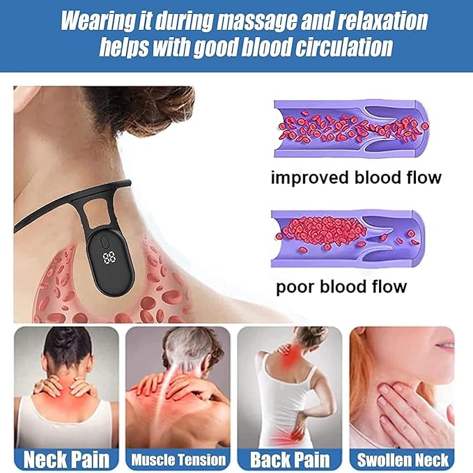 Lymphatic Drainage Device for Neck | Portable Neck Lymphatic Massager | Body Shaping Pose Reminder | Soothing Neck Instrument | Belt Relief Massage Device