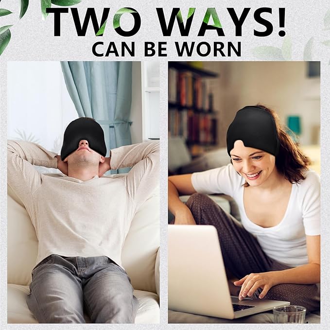 Migraine Relief Cap | Headache Relief Cap | Ice Head Wrap | Ice Pack Mask