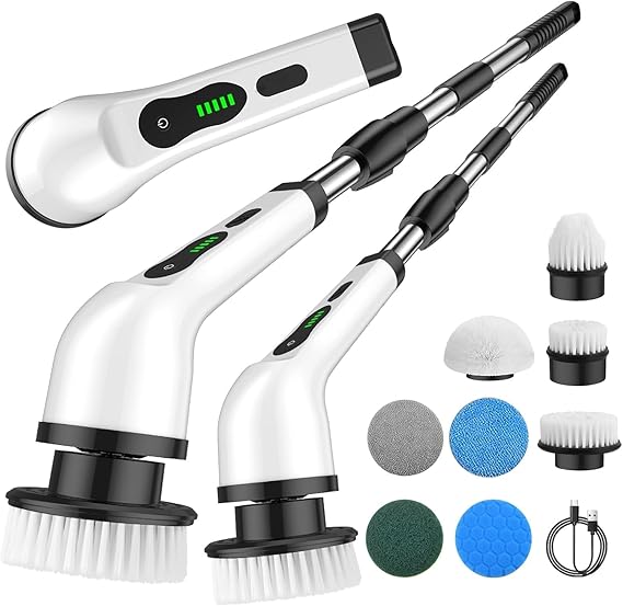 9 in 1 Cordless Electric Spin Scrubber | 9 in 1 Multifunctional Cleaning Brush Scrubber | Electric Cleaning Brush