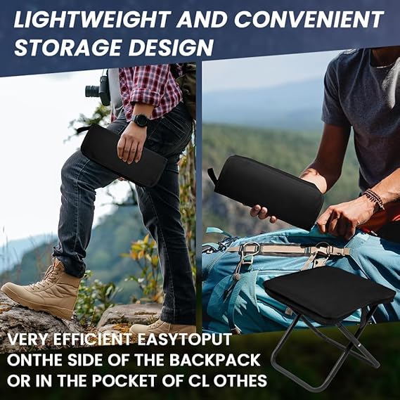 Foldable Camping Stool | Portable Folding Stool |  Collapsible Camp Outdoor Footstool  | Foldable Chairs Outdoor | Camping Chair