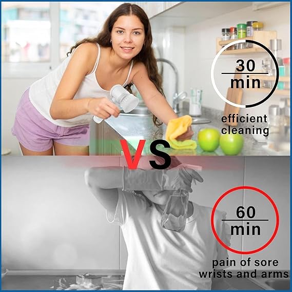 USB Charging 5 in 1 Magic Brush | Rechargeable Multi Function Hand Held Magic Brush | Kitchen Cleaning Brush