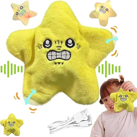 Angry Starfish Toy | Angry Star Plush Moving | Angry Star Car Plush | Angry Star Face Kawaii Fun Toy