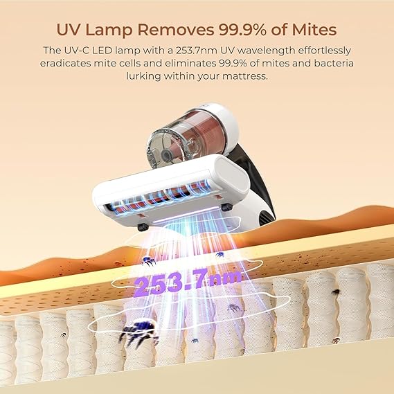 Vacuum Cleaner for Mattresses with LED Display | 500 W Mite Vacuum Cleaner