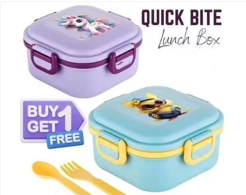 Alphex 3 Compartment Lunch Box - lunch box office - lunch box for school - lunch box kids - lunch boxes(pack of 2)
