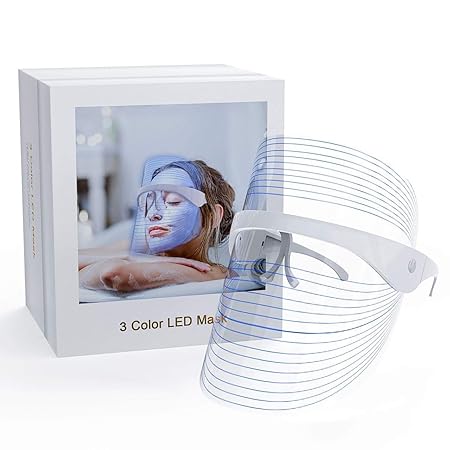 Led Beauty Mask | Unisex 3 in 1 LED Beauty Face Mask | Anti Acne & Anti Aging Face Mask | Skin Rejuvenation Mask | LED Light Facial Mask | 3 Colors Light Facial Photon Beauty Device for Facial