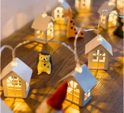 Decoration Lights Plug in Fairy String Lights for festivals (Warm White -14 led House)